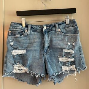 Just USA Blue Distressed Jean Shorts